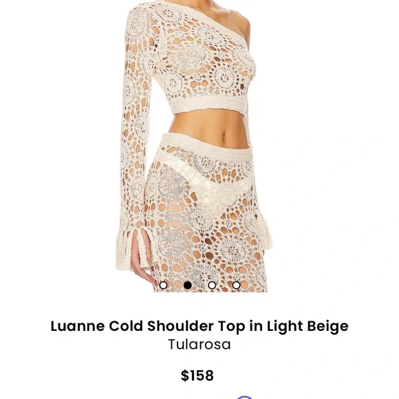 NWT Tularosa Luanne Cold Shoulder Top in Light Beige - Picture 4 of 7